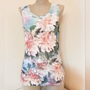 Dressbarn Textile Floral Sleeveless Top Sz S